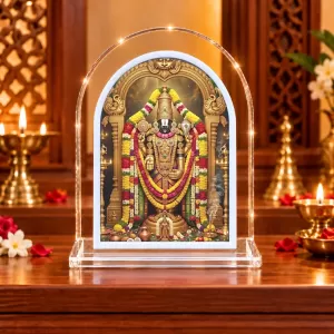 Lord Venkateswara L Shape Acrylic Showpiece 3 X 3.5 Inch For Home, Office And Car (F176281)