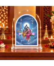 Shiva Parvati L Shape Acrylic Showpiece 3 X 3.5 Inch For Home, Office And Car (F176283)