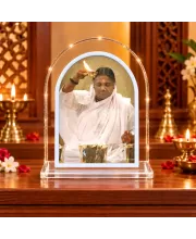 Mata Amritanandamayi L Shape Acrylic Showpiece 3 X 3.5 Inch For Home, Office And Car (F176284)
