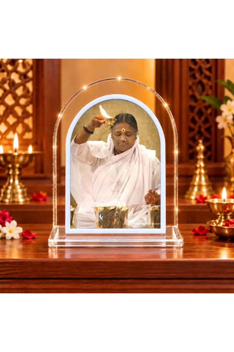 Mata Amritanandamayi L Shape Acrylic Showpiece 3 X 3.5 Inch For Home, Office And Car (F176284)