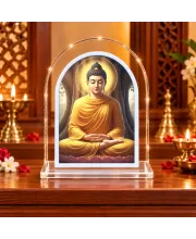 Buddha L Shape Acrylic Showpiece 3 X 3.5 Inch For Home, Office And Car (F176285)