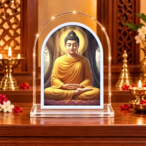 Buddha L Shape Acrylic Showpiece 3 X 3.5 Inch For Home, Office And Car (F176285)