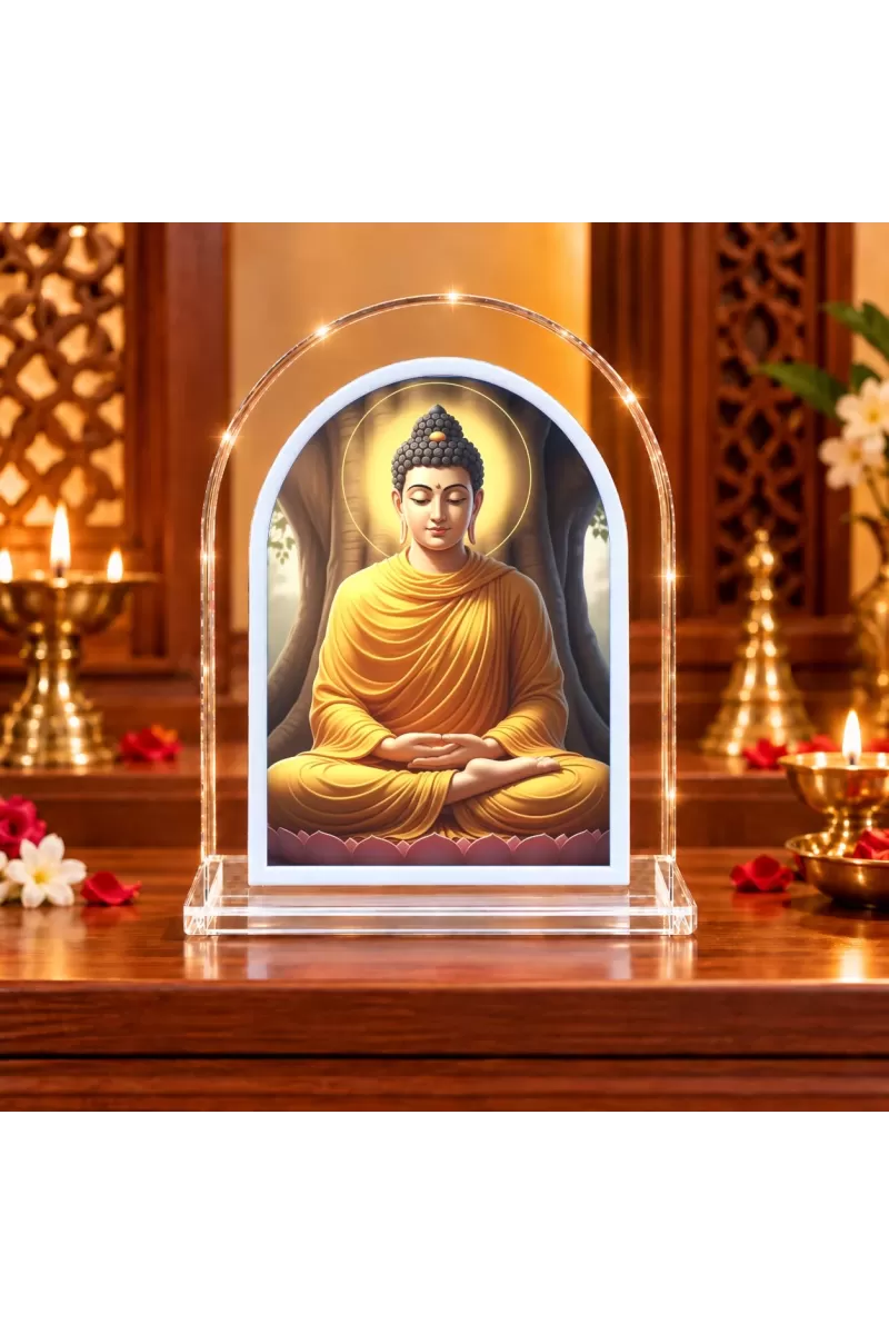 Buddha L Shape Acrylic Showpiece 3 X 3.5 Inch For Home, Office And Car (F176285)