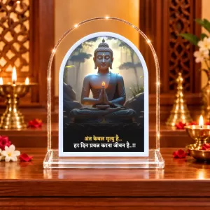 Buddha L Shape Acrylic Showpiece 3 X 3.5 Inch For Home, Office And Car (F176286)