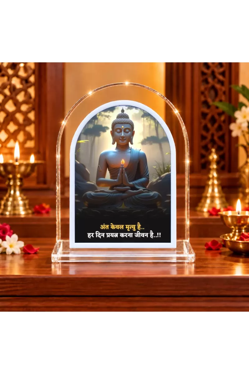 Buddha L Shape Acrylic Showpiece 3 X 3.5 Inch For Home, Office And Car (F176286)