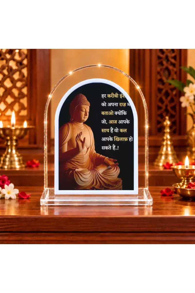 Buddha L Shape Acrylic Showpiece 3 X 3.5 Inch For Home, Office And Car (F176288)