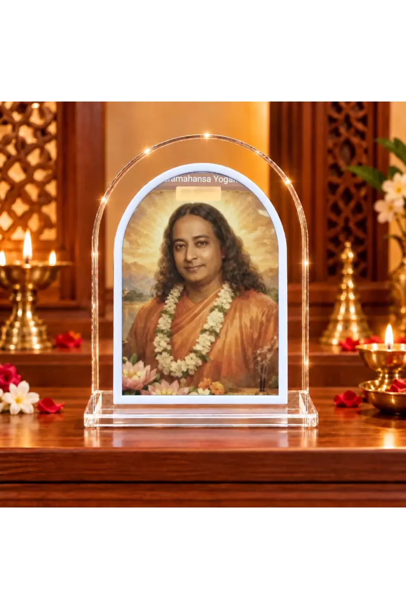 Paramahansa Yogananda L Shape Acrylic Showpiece 3 X 3.5 Inch For Home, Office And Car (F176289)