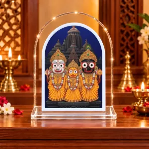 Lord Jagannath L Shape Acrylic Showpiece 3 X 3.5 Inch For Home, Office And Car (F176290)