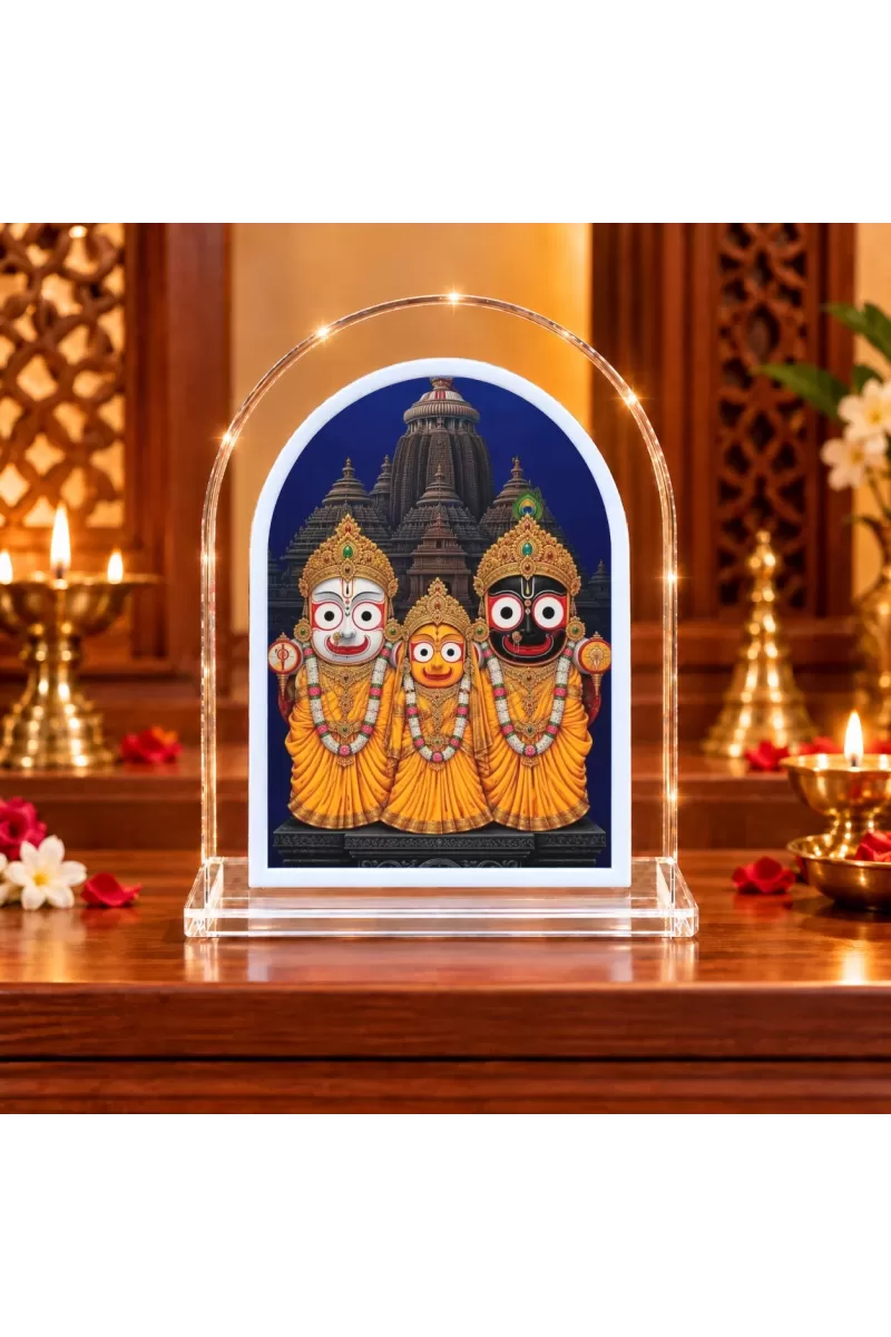 Lord Jagannath L Shape Acrylic Showpiece 3 X 3.5 Inch For Home, Office And Car (F176290)