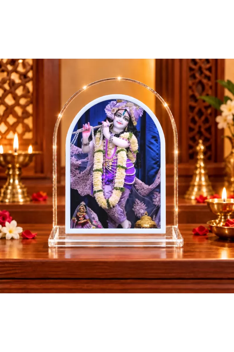 Lord Krishna L Shape Acrylic Showpiece 3 X 3.5 Inch For Home, Office And Car (F176291)