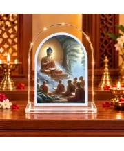 Buddha L Shape Acrylic Showpiece 3 X 3.5 Inch For Home, Office And Car (F176293)