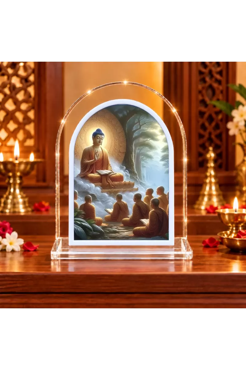 Buddha L Shape Acrylic Showpiece 3 X 3.5 Inch For Home, Office And Car (F176293)