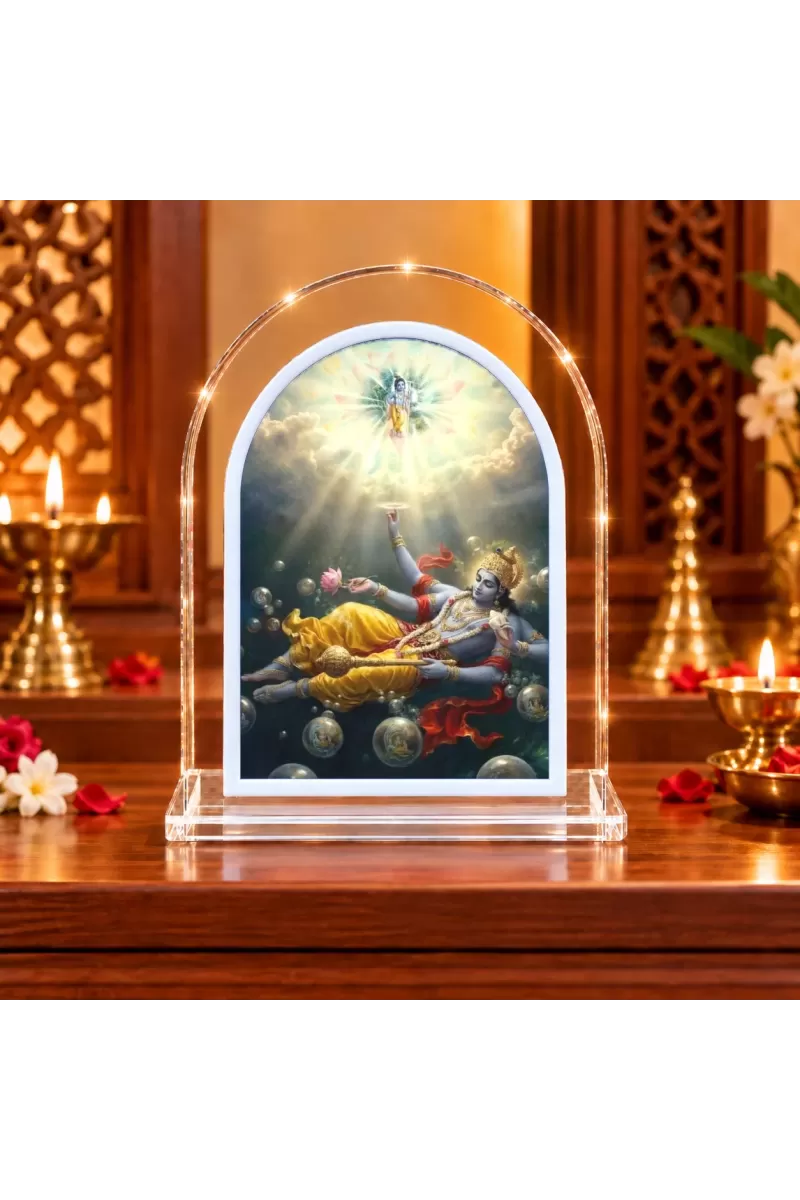 Lord Vishnu L Shape Acrylic Showpiece 3 X 3.5 Inch For Home, Office And Car (F176295)