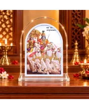 Lord Krishna L Shape Acrylic Showpiece 3 X 3.5 Inch For Home, Office And Car (F176296)