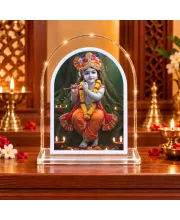 Lord Krishna L Shape Acrylic Showpiece 3 X 3.5 Inch For Home, Office And Car (F176298)