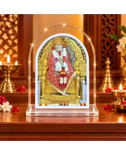 Shirdi Sai Baba L Shape Acrylic Showpiece 3 X 3.5 Inch For Home, Office And Car (F176301)