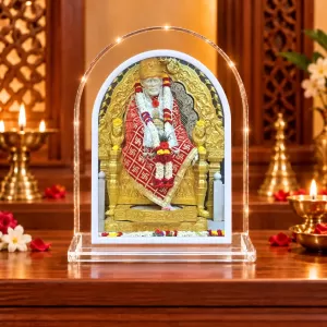 Shirdi Sai Baba L Shape Acrylic Showpiece 3 X 3.5 Inch For Home, Office And Car (F176301) Shirdi Sai Baba L Shape Acrylic Showpiece 3 X 3.5 Inch For Home, Office And Car (F176301)