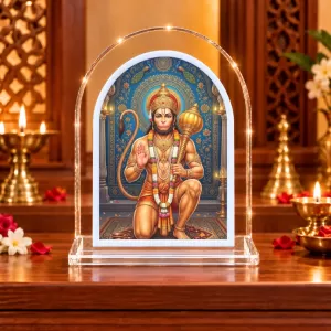 Hanuman L Shape Acrylic Showpiece 3 X 3.5 Inch For Home, Office And Car (F176302)