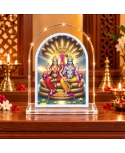 Lakshmi Narayan L Shape Acrylic Showpiece 3 X 3.5 Inch For Home, Office And Car (F176304)