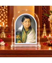 Lata Mangeshkar L Shape Acrylic Showpiece 3 X 3.5 Inch For Home, Office And Car (F176305)