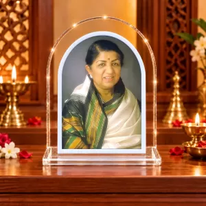 Lata Mangeshkar L Shape Acrylic Showpiece 3 X 3.5 Inch For Home, Office And Car (F176305) Lata Mangeshkar L Shape Acrylic Showpiece 3 X 3.5 Inch For Home, Office And Car (F176305)