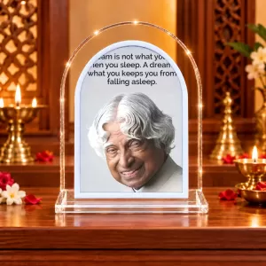A. P. J. Abdul Kalam L Shape Acrylic Showpiece 3 X 3.5 Inch For Home, Office And Car (F176306)