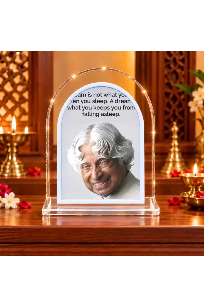 A. P. J. Abdul Kalam L Shape Acrylic Showpiece 3 X 3.5 Inch For Home, Office And Car (F176306)
