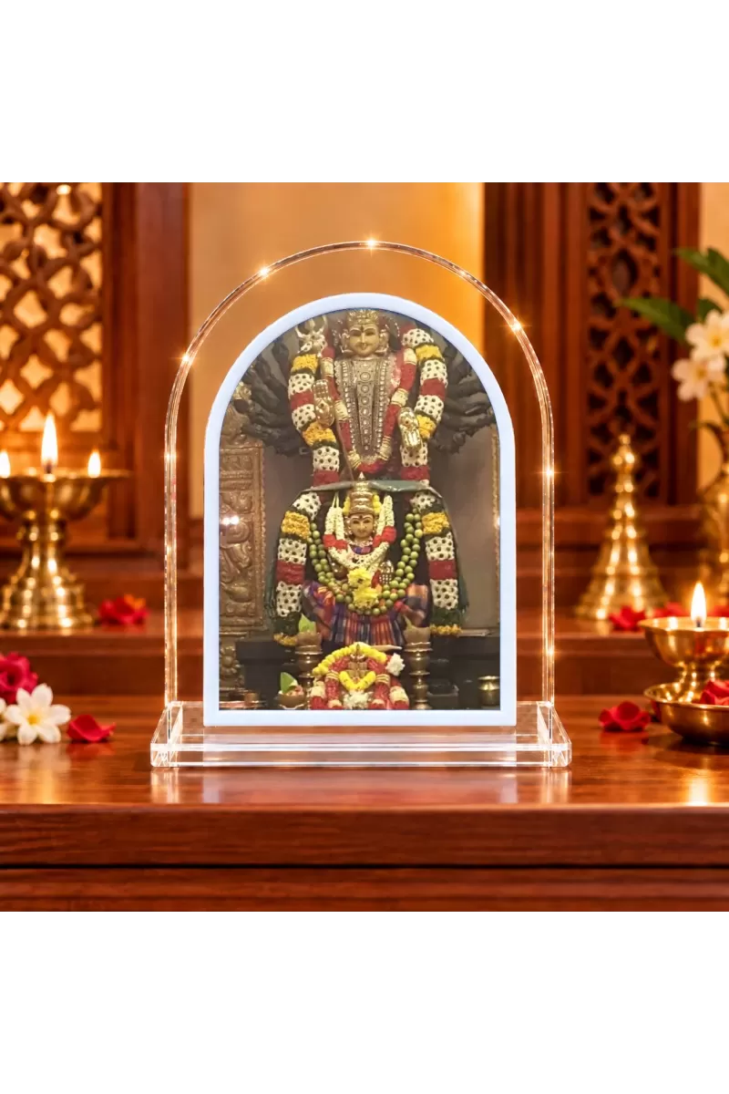 Goddess Dhanvantari L Shape Acrylic Showpiece 3 X 3.5 Inch For Home, Office And Car (F176307)
