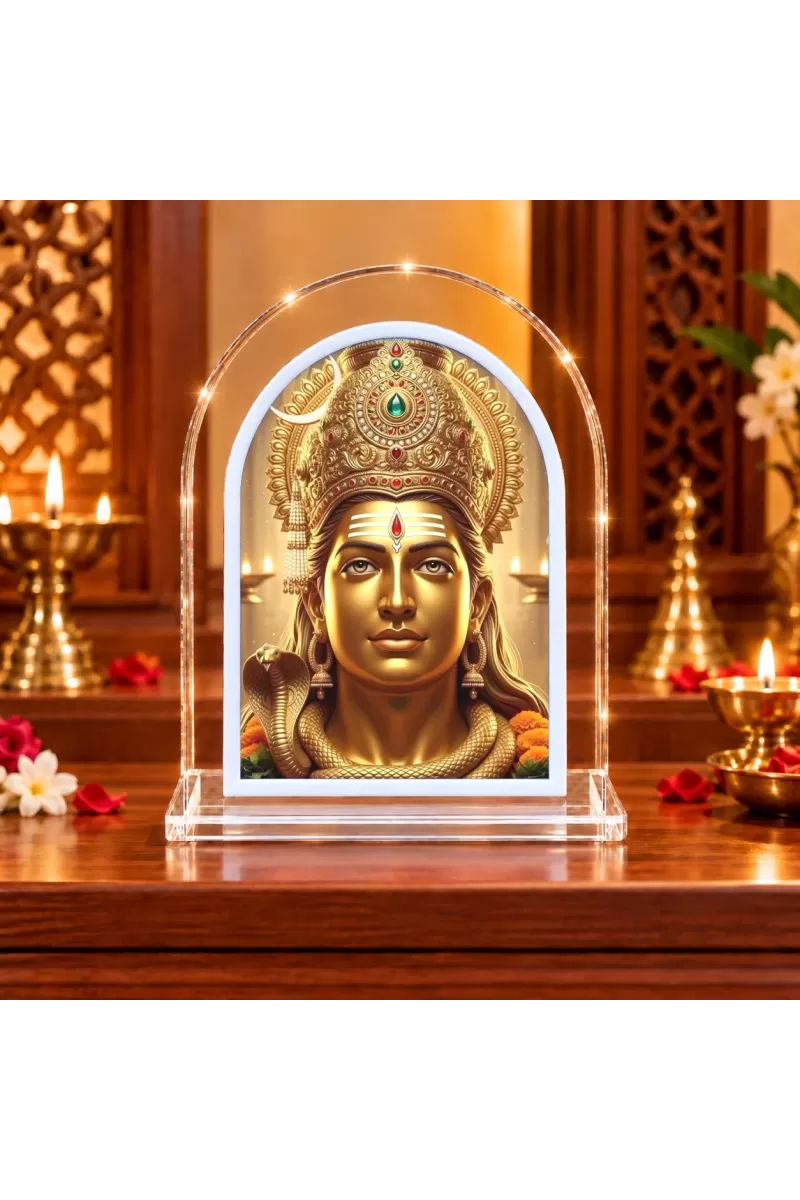 Lord Shiva L Shape Acrylic Showpiece 3 X 3.5 Inch For Home, Office And Car (F176308)