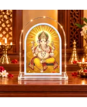Lord Ganesha L Shape Acrylic Showpiece 3 X 3.5 Inch For Home, Office And Car (F176309)