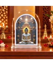 Buddha L Shape Acrylic Showpiece 3 X 3.5 Inch For Home, Office And Car (F176310)