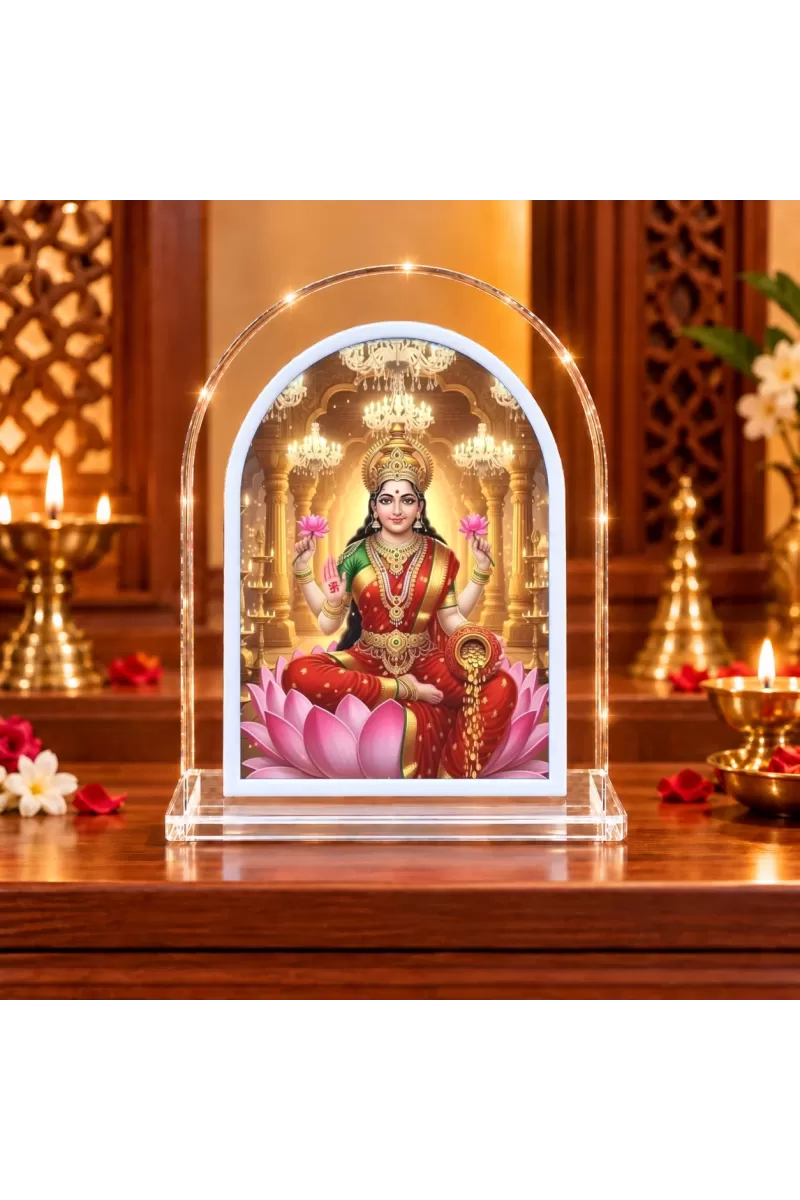Goddess Lakshmi L Shape Acrylic Showpiece 3 X 3.5 Inch For Home, Office And Car (F176311)