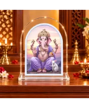 Lord Ganesha L Shape Acrylic Showpiece 3 X 3.5 Inch For Home, Office And Car (F176313)