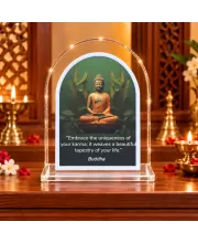 Buddha L Shape Acrylic Showpiece 3 X 3.5 Inch For Home, Office And Car (F176314)
