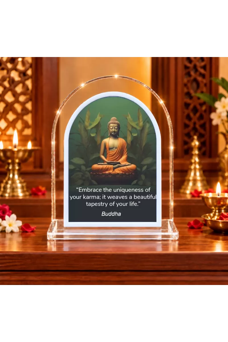 Buddha L Shape Acrylic Showpiece 3 X 3.5 Inch For Home, Office And Car (F176314)