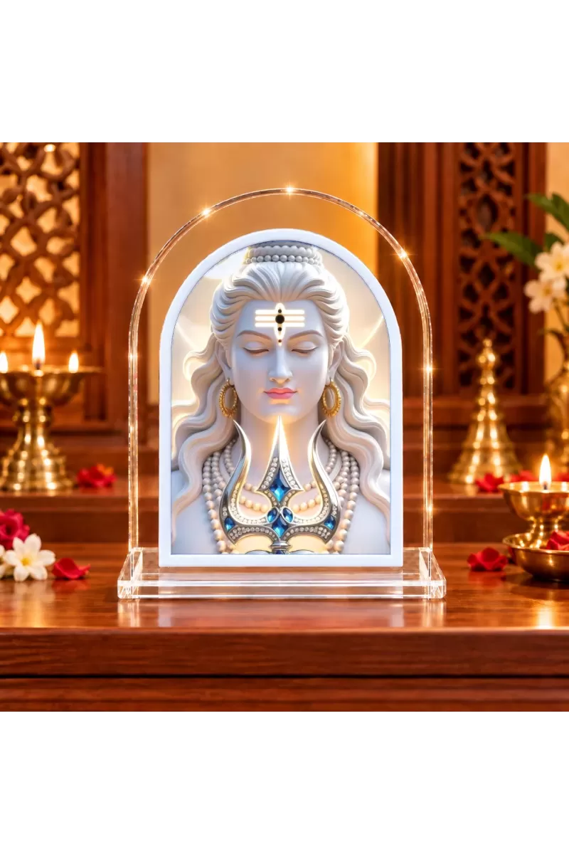 Lord Shiva L Shape Acrylic Showpiece 3 X 3.5 Inch For Home, Office And Car (F176316)