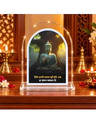 Buddha L Shape Acrylic Showpiece 3 X 3.5 Inch For Home, Office And Car (F176318)