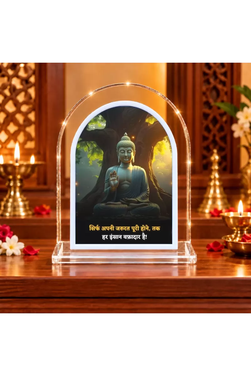 Buddha L Shape Acrylic Showpiece 3 X 3.5 Inch For Home, Office And Car (F176318)