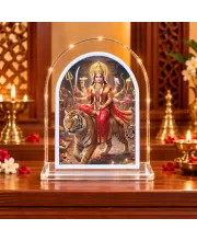 Durga Maa L Shape Acrylic Showpiece 3 X 3.5 Inch For Home, Office And Car (F176320)