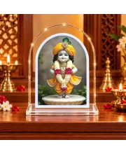Lord Krishna L Shape Acrylic Showpiece 3 X 3.5 Inch For Home, Office And Car (F176322)