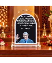 Bill Gates L Shape Acrylic Showpiece 3 X 3.5 Inch For Home, Office And Car (F176324)