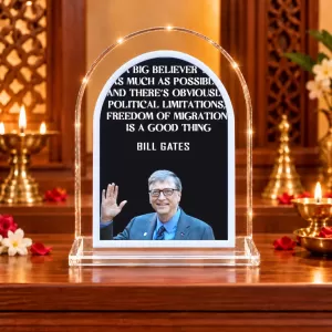 Bill Gates L Shape Acrylic Showpiece 3 X 3.5 Inch For Home, Office And Car (F176324)