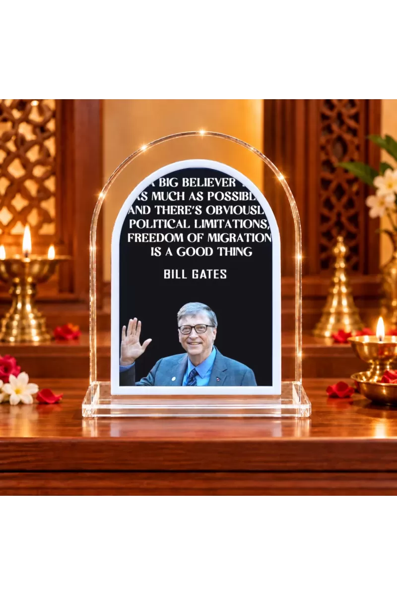 Bill Gates L Shape Acrylic Showpiece 3 X 3.5 Inch For Home, Office And Car (F176324)