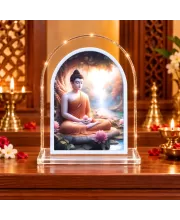 Buddha L Shape Acrylic Showpiece 3 X 3.5 Inch For Home, Office And Car (F176326)