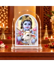 Lord Krishna L Shape Acrylic Showpiece 3 X 3.5 Inch For Home, Office And Car (F176327)