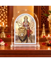 Durga Maa L Shape Acrylic Showpiece 3 X 3.5 Inch For Home, Office And Car (F176328)