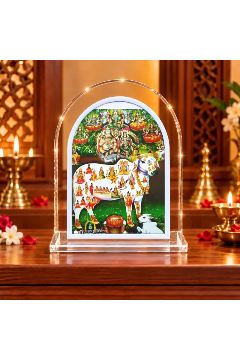 Kamadhenu L Shape Acrylic Showpiece 3 X 3.5 Inch For Home, Office And Car (F176330)
