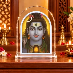 Lord Shiva L Shape Acrylic Showpiece 3 X 3.5 Inch For Home, Office And Car (F176331)