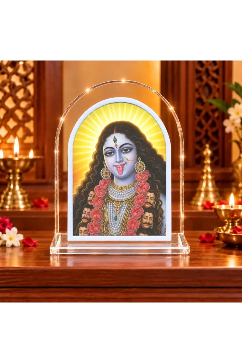 Goddess Kali L Shape Acrylic Showpiece 3 X 3.5 Inch For Home, Office And Car (F176333)