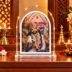 Khatu Ashyam L Shape Acrylic Showpiece 3 X 3.5 Inch For Home, Office And Car (F176334) Khatu Ashyam L Shape Acrylic Showpiece 3 X 3.5 Inch For Home, Office And Car (F176334)